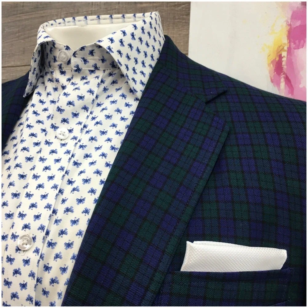 VINTAGE Mens Bespoke Blazer Sport Coat Casual‎ Jacket Size 44R Wool Suit USA
